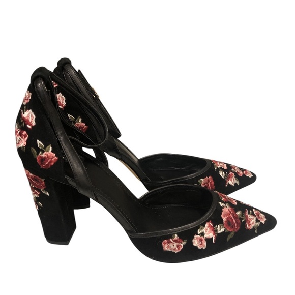 White House Black Market Embroidered Heels size 10 - Picture 8 of 11